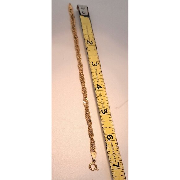 Vintage Italy HCT 925 Sterling Silver Gold Tone Smooth Twist Chain Bracelet - Picture 11 of 12